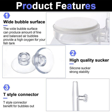 Quiet Bubble Stone Aerator Head Fish Tank Oxygen Pump Nano Air Disc Atomizer