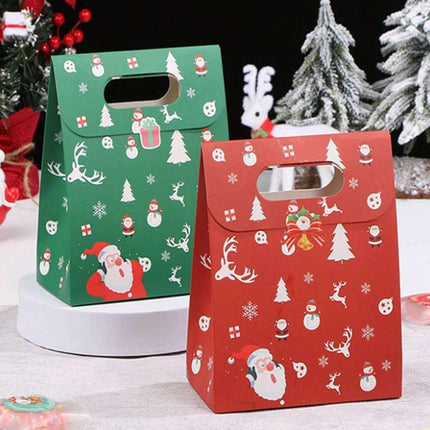 50PCSChristmas Candy Biscuit Packaging Box Gift Bag Baking Hand Treats