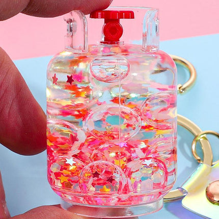 Quicksand Keychain Liquid Oil Keyring Bag Pendant Floating Peal Keyring - Aimall