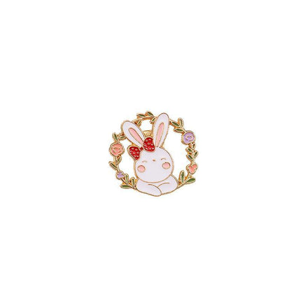 Lovely White Bunny Rabbit Ears Metal Pin