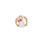 Lovely White Bunny Rabbit Ears Metal Pin
