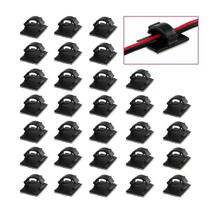 100X Cable Clips Holder Tidy Adhesive Home Car Wire Tie Fixer Drop Clamp Cord - Aimall