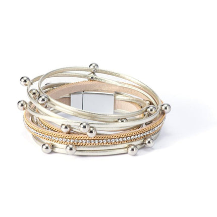 Fashion Multilayer Leather Bracelet Men Women Wristband Bangle Creative Jewelry - Aimall
