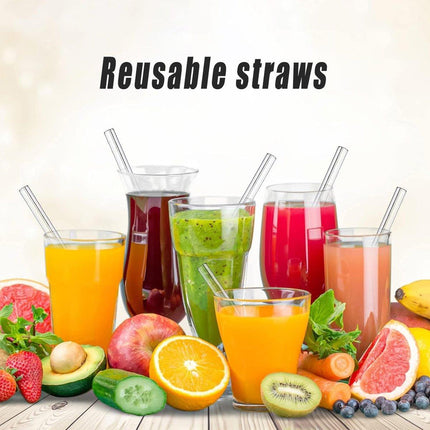 Clear Glass Straws Heat Resistant Juice Milk Straws Creative Style Reusable