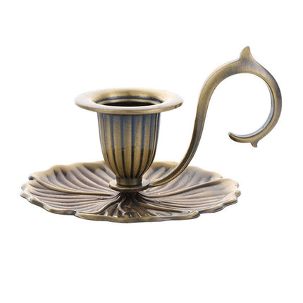 Retro Handheld Candlestick Holder European Style Candle Stand Metal Candlestick