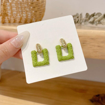 925 Silver Needle Rose Petal Earrings Long Acrylic Tassel Eardrop Women - Aimall