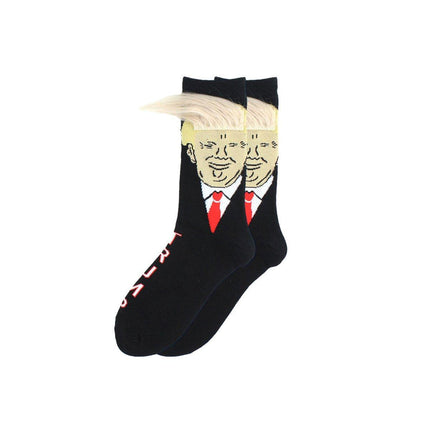 Unisex Fashion Hair Pattern Cotton Mid Calf Socks Trendy Design Comfortable Fit