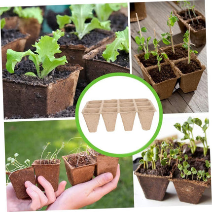 50pcs Disposable 12 Grid Seedling Tray Square Flowerpot Plug Starter Tray