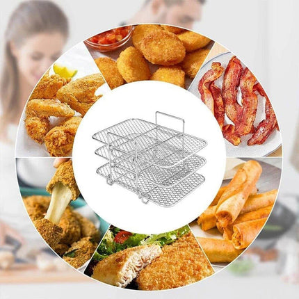 304 Stainless Steel Multi Layer Detachable Air Fryer Mesh Thickened Grill Shelf