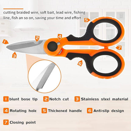 Multi Functional Serrated Fishing Scissors for Cutting Line Horse Fishing Gear