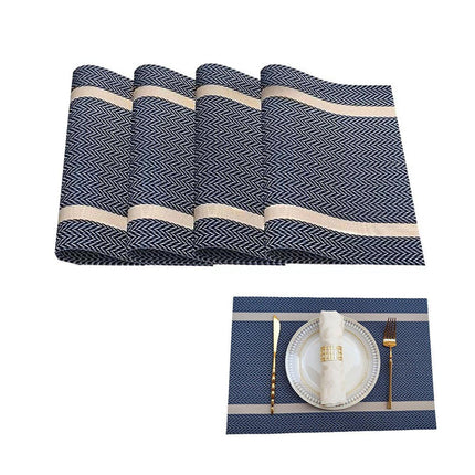 4X Anti-Slip Woven Placemat Waterproof Oil-proof Placemat Heat Resistant PVC Mat