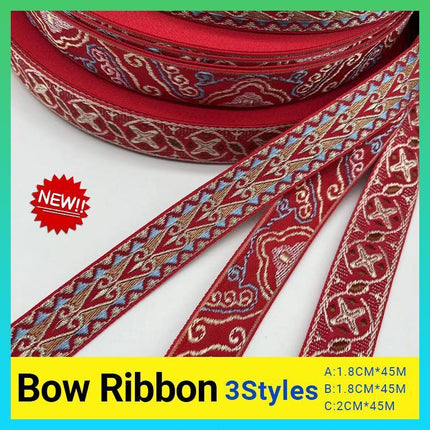 45 Meters Of Woven Ribbon Trim Ribbon Fabric Ribbon Fabric Border Geometric - Aimall