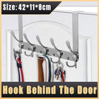 5 Hooks Behind Door Silver Door Hook Coat Hook Clothes Hook Storage Organizer