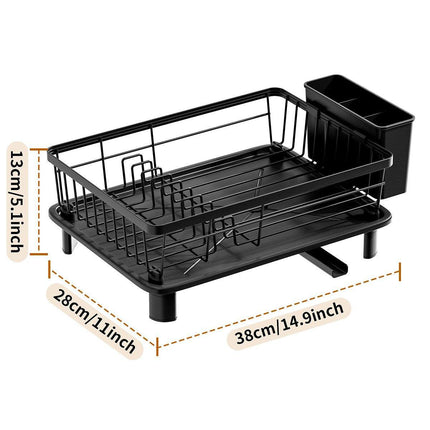 Multifunctional Dish Rack Sink Drain Tray Cutlery Storage Organizer Bowl Holder
