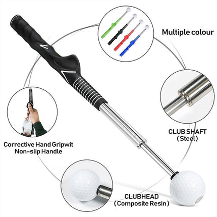 Golf Swing Training Aid Telescopic Impact Sound Stick Exercise Tool for Practice