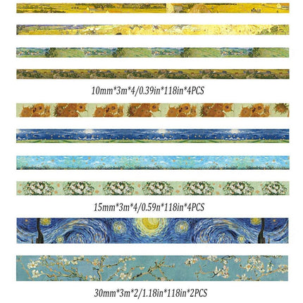 Gold Foil Washi Tape Set Decorative Craft Tape for Gift Wrapping Scrapbooking