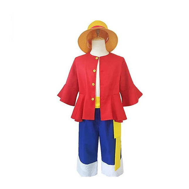 ONE PIECE Monkey D Luffy 2 Years Later Cosplay Costume with Hat Book Week Outfit AU - Aimall
