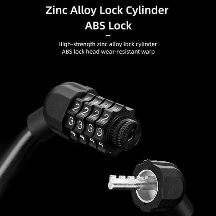 Bike Bicycle Code Combination Locker 4-Digital Password Pin Security Cable Lock - Aimall