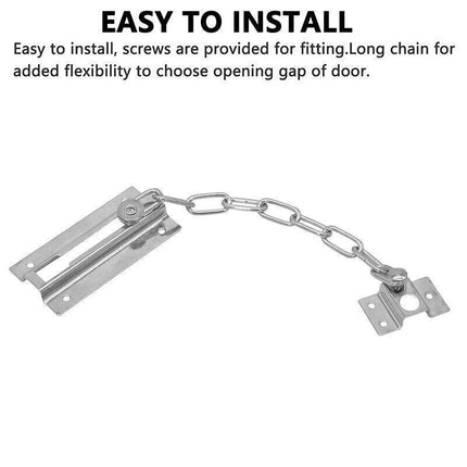 Security Door Chain Home Office Lock Guard Latch Stainless Sliding Fastener - Aimall
