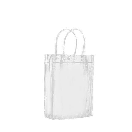 100x PVC Transparent Gift Tote Bag with Snap Button for Packaging - Aimall
