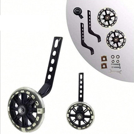 12-20 Inch Kids Bike Training Wheels Silent Flashing PVC Stabilizer Auxiliary