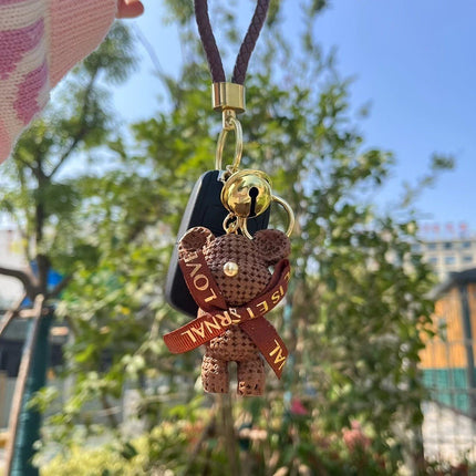 Rabbit/Bear Doll Accessories Car Key Ring Keyring Ornaments Bear Keychain - Aimall