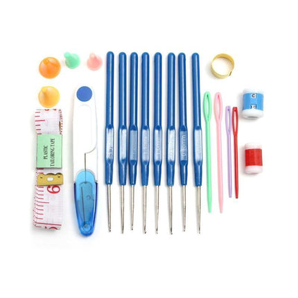 Knitting Needles Crochet Hooks Set Tools Kit Yarn Sewing Tools Grip With Box DIY - Aimall