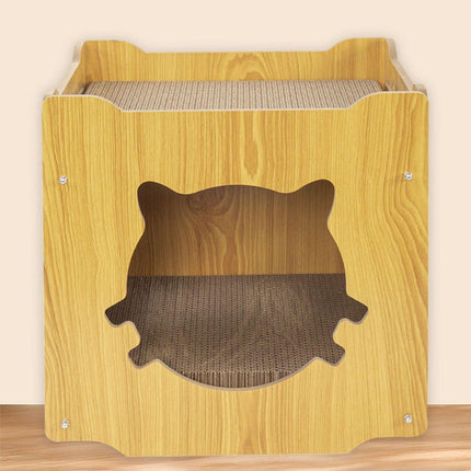 Durable Cat Scratcher Lounge Corrugated Scratching Wood Board - Aimall