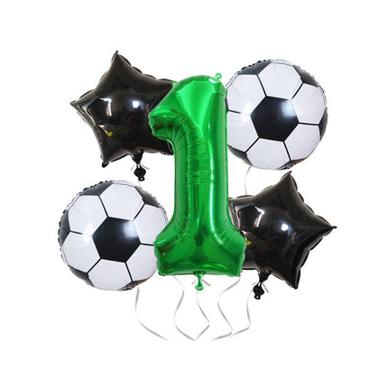 32 Inch Green Soccer Balloons 5 Pieces Set World Cup Birthday Party Decoration