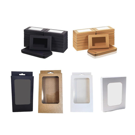 50pcs Rectangular Window Gift Paper Box Candy Biscuit Packaging Boxes