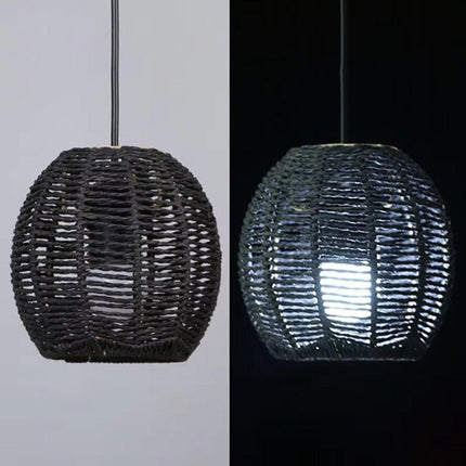 Simulated Rattan Ceiling Light Cover Handmade Rustic Woven Lamp Shade Decor