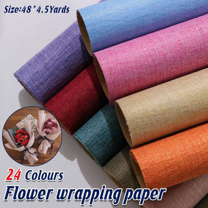 Coloured Linen Wrapping Paper Roll For Florist DIY Handmade Craft Material