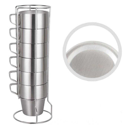 6pcs Stainless Steel Coffee Mugs Durable Insulated Drinkware for Hot Beverages