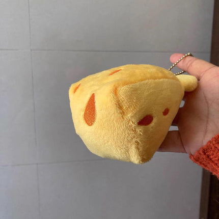 Cute Cartoon Plush Cheese Dog Doll Keychain Hanging Ornaments Bag Decoration - Aimall
