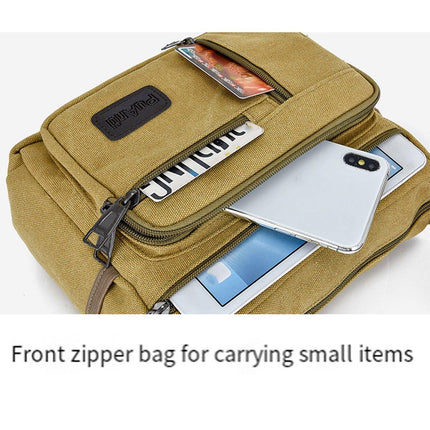 Multi Layer Canvas Crossbody Bag Casual Shoulder Bag for Travel Messenger Bag