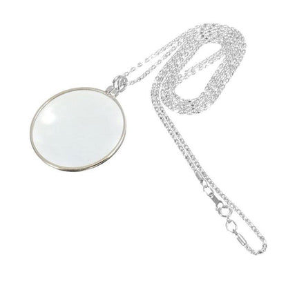 Monocle Lens Necklace 5x Magnifier Magnifying Glass Pendant Coin Gold Silver - Aimall