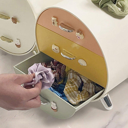 Large Multi-functional Makeup Storage Organizer Rabbit Decor Drawer Cosmetic Box