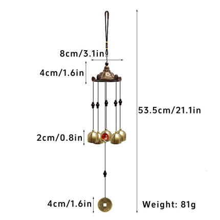 Metal Bell Wind Chime Pendant Outdoor Hanging Decoration Garden Patio Decor