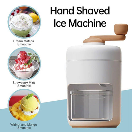Hand Crank Ice Crusher Machine Shaver for Smoothies Slushies Milkshakes Desserts