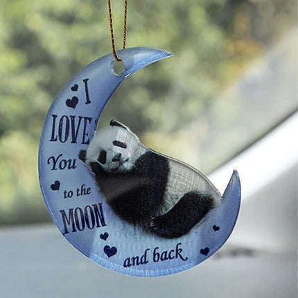 Animal in the Moon Hanging Ornament Car Rear View Mirror Gift Pendant Home - Aimall