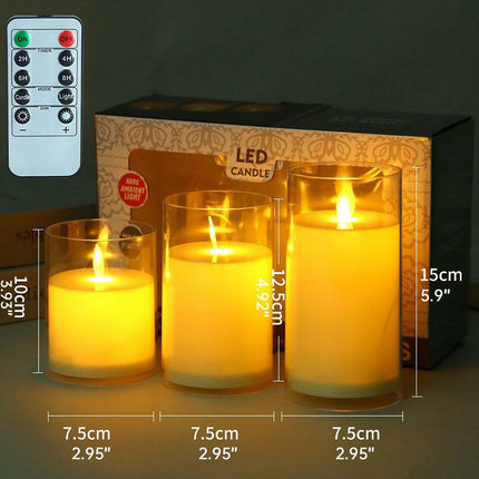 Led Flameless Electric Candle Lamp Acrylic Glass Simulation Flickering Christmas