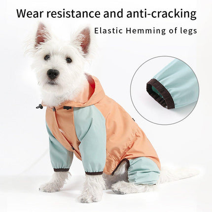 Waterproof Four Foot Dog Raincoat for Small Medium Large Dogs Pet Rainy Day Coat