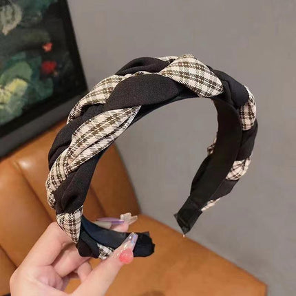 Women Headband Twist Hairband Hoop Knit Knot Cross Tie Wide Headwear Accessories - Aimall