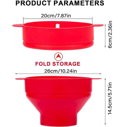 Popcorn Popper Maker Microwave Silicone Collapsible Bowl Container w/Lid Kitchen