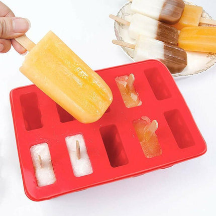 Silicone Ice Mould Cream Block Molds icy Pole Jelly Pop Popsicle Maker 10 Frozen - Aimall