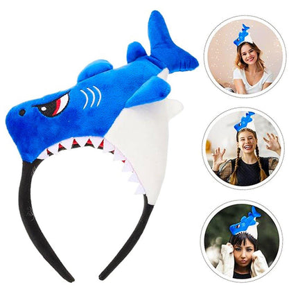 2pcs Blue Shark Cartoon Hairbands Face Washing Headband for Hair Accessories