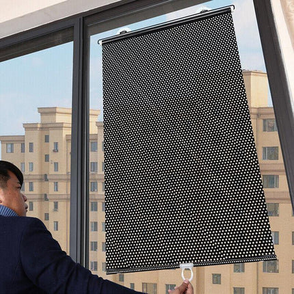 Black Roller Blinds Suction Cup Sunshade Blackout Curtains Car Home Window Curtains - Aimall