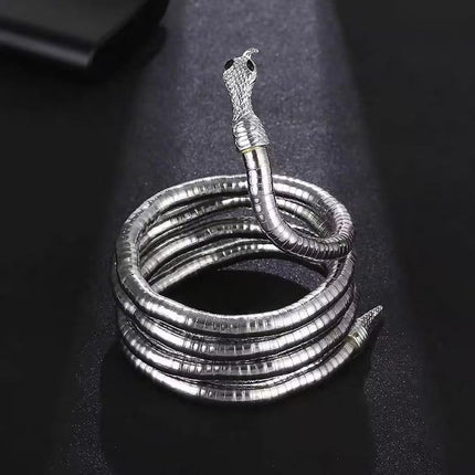 Adjustable Punk Snake Choker Necklace & Flexible Wrap Bracelet Collar Setllar - Aimall