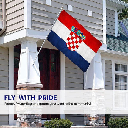 New Large Croatia Flag Pride Heavy Duty Outdoor 90cm x 150cm Croatian Banner - Aimall