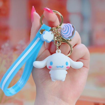 Cute Keychain Cartoon Animation Keyring Melody Kuromi Purin Pendant Accessories AU - Aimall